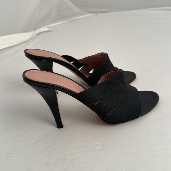 Calvin Klein Rona black elastic front peep toe dress pumps - Picture 2 of 8